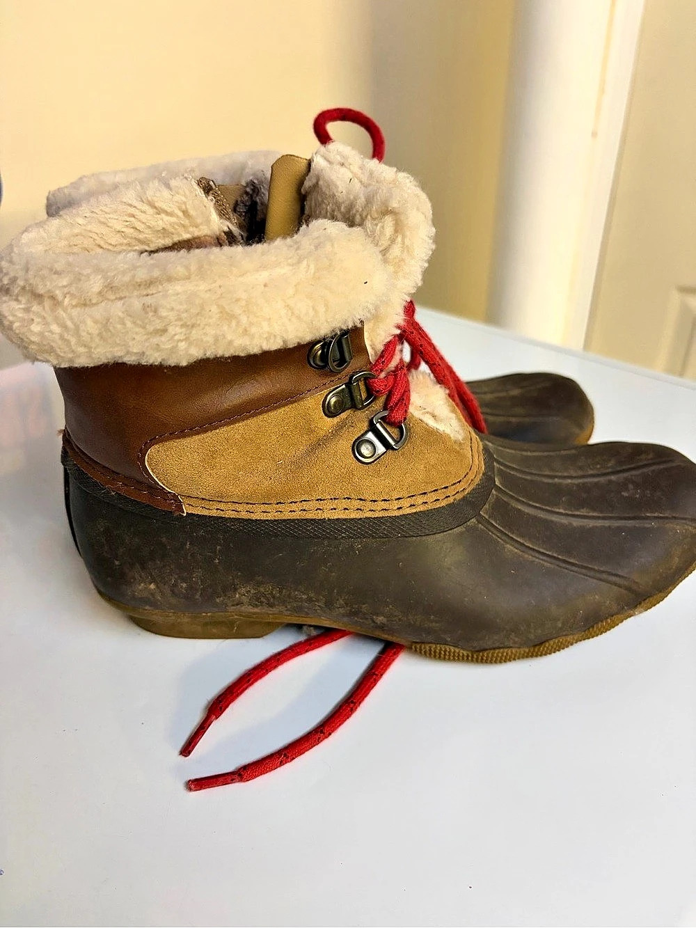 Sperry Saltwater Quilted Duck Boot Duck Boots Brown & Black US 5M